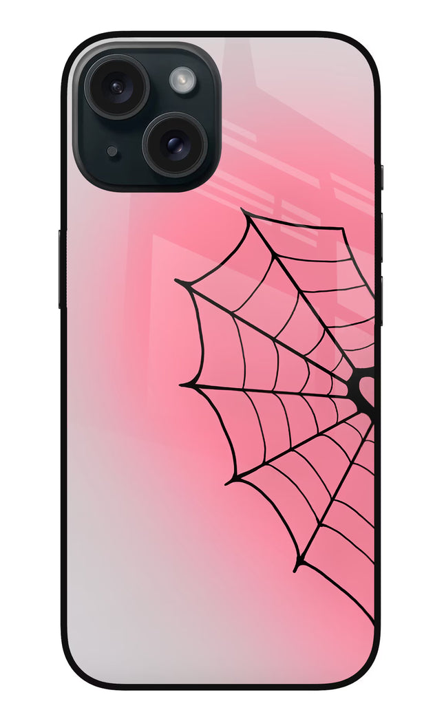 Pink Web iPhone 15 Glass Case
