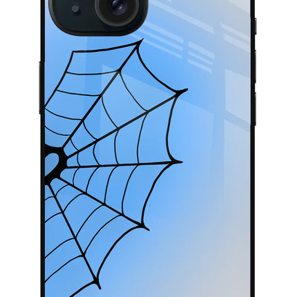 Blue Web iPhone 15 Glass Case