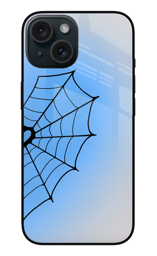 Blue Web iPhone 15 Glass Case