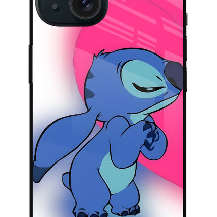 Stitch Hug iPhone 15 Glass Case