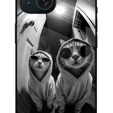 Hood Cats iPhone 15 Glass Case Back Cover by Casekaro