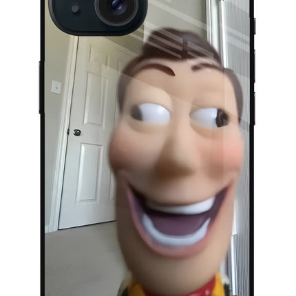 Side Eye Woody iPhone 15 Glass Case Back Cover by Casekaro
