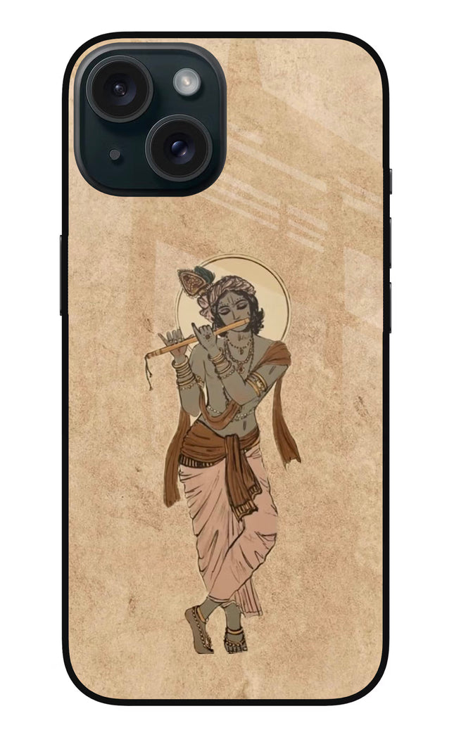 Krishna iPhone 15 Glass Case