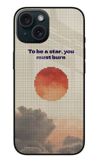 Pixel Sun iPhone 15 Glass Case Back Cover by Casekaro