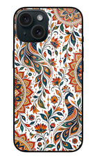 White Mayura iPhone 15 Glass Case