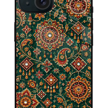 Green Pataka iPhone 15 Glass Case