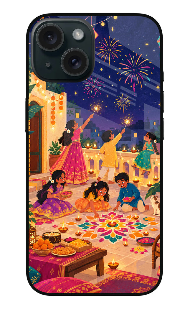 Diwali Night iPhone 15 Glass Case