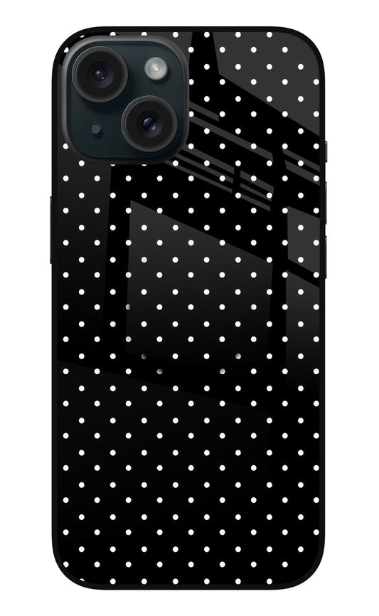 White Dots iPhone 15 Glass Case