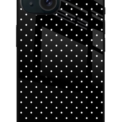White Dots iPhone 15 Glass Case