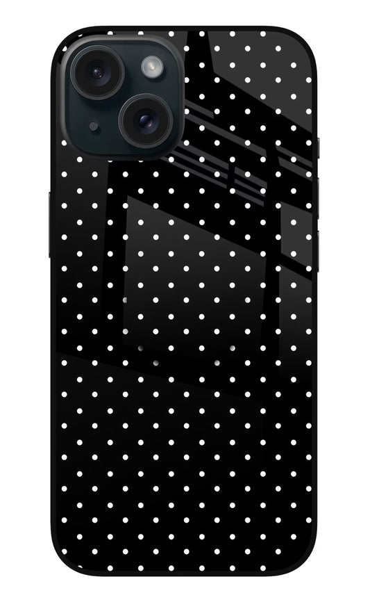White Dots iPhone 15 Glass Case