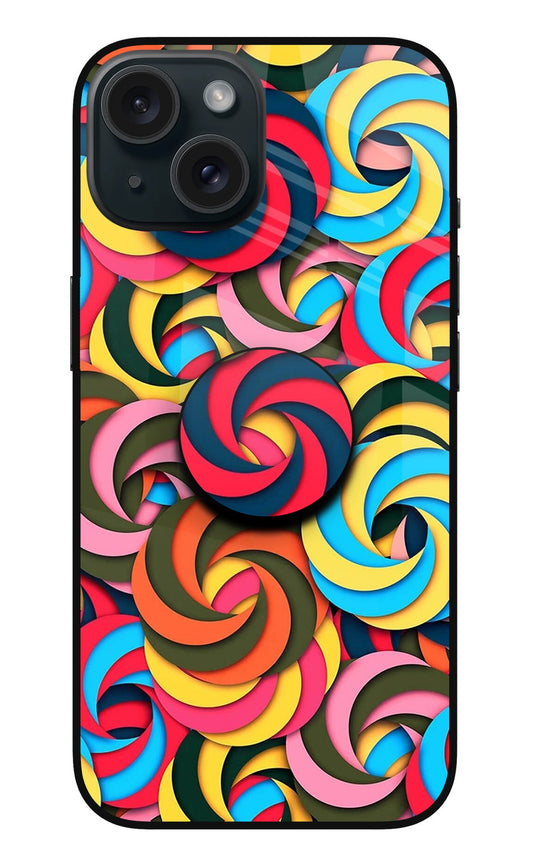 Spiral Pattern iPhone 15 Glass Case