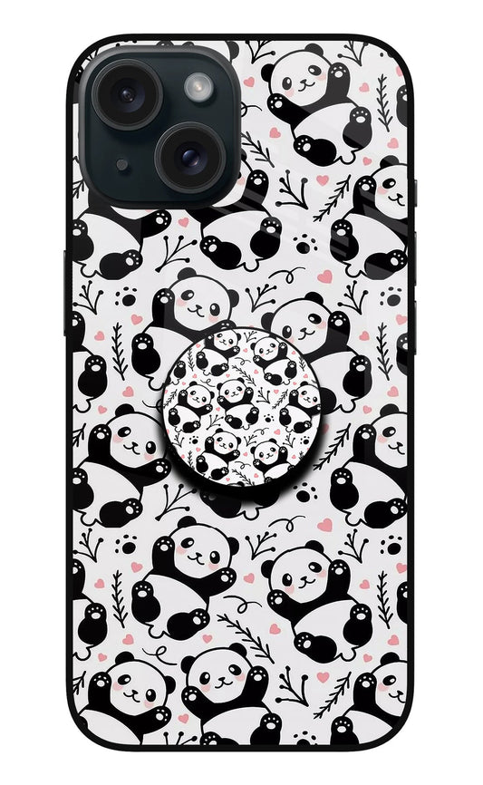 Cute Panda iPhone 15 Glass Case