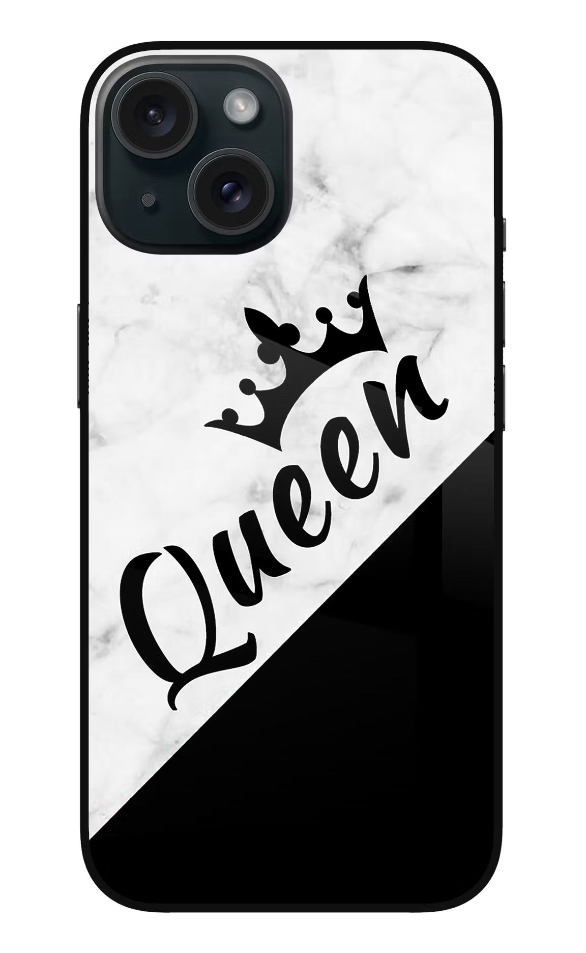 Queen iPhone 15 Plus Glass Case Back Cover by Casekaro