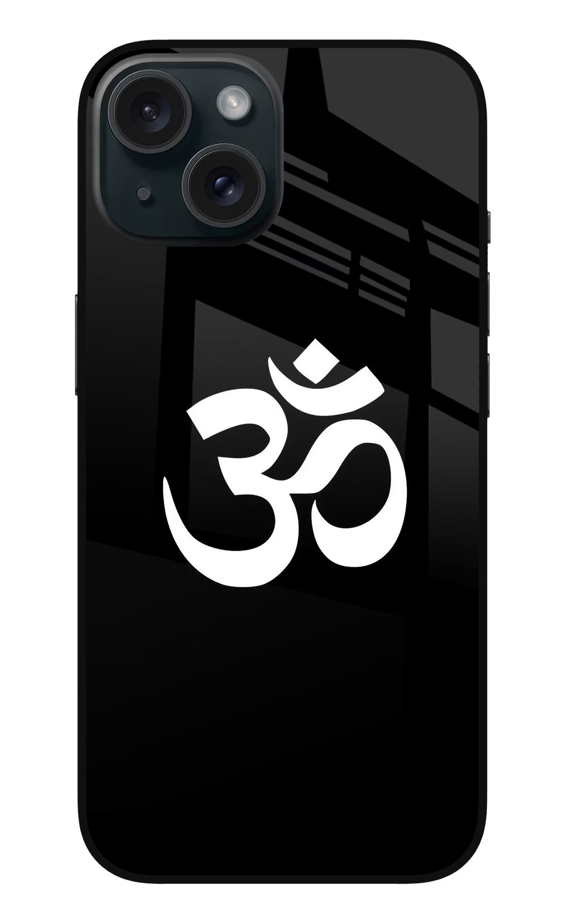 Om iPhone 15 Plus Glass Case Back Cover by Casekaro