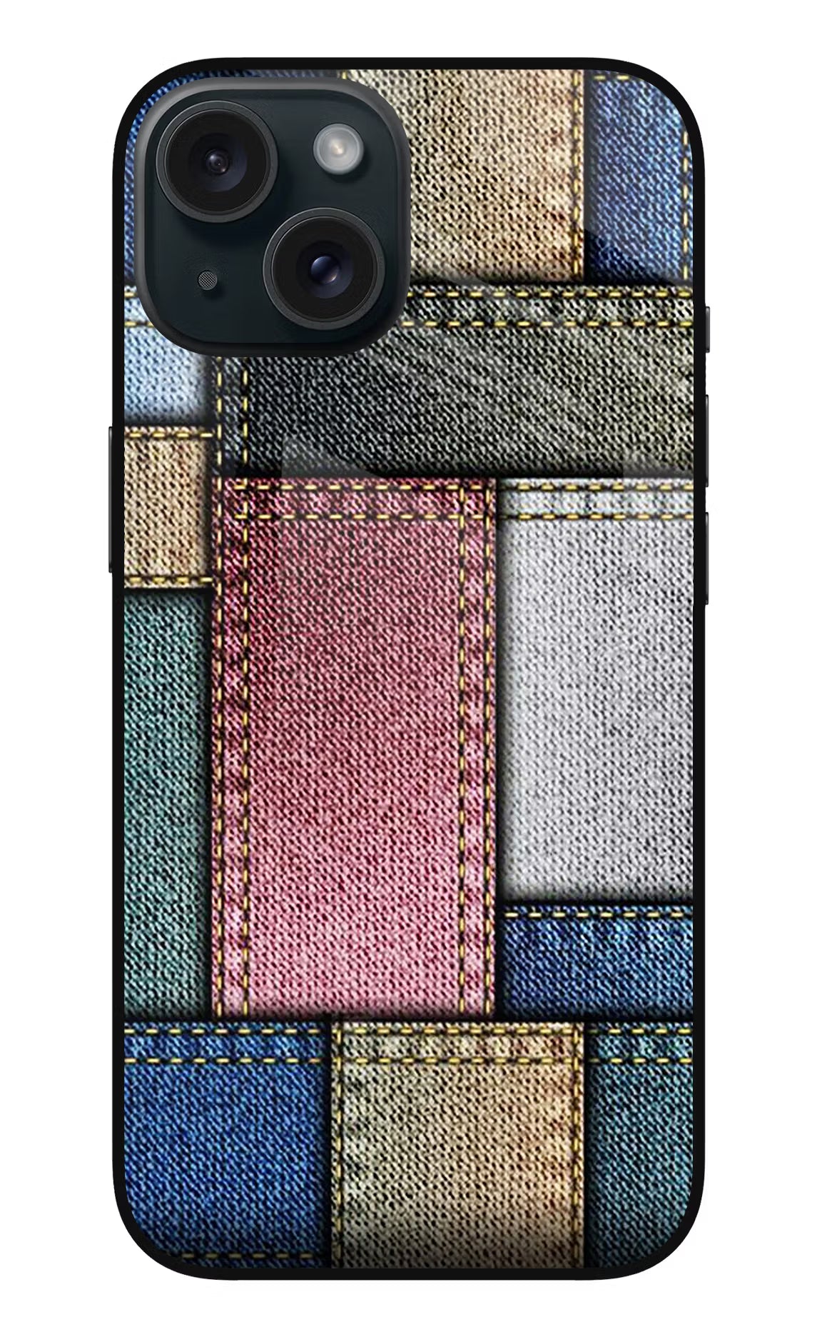 Multicolor Jeans iPhone 15 Plus Glass Case Back Cover by Casekaro