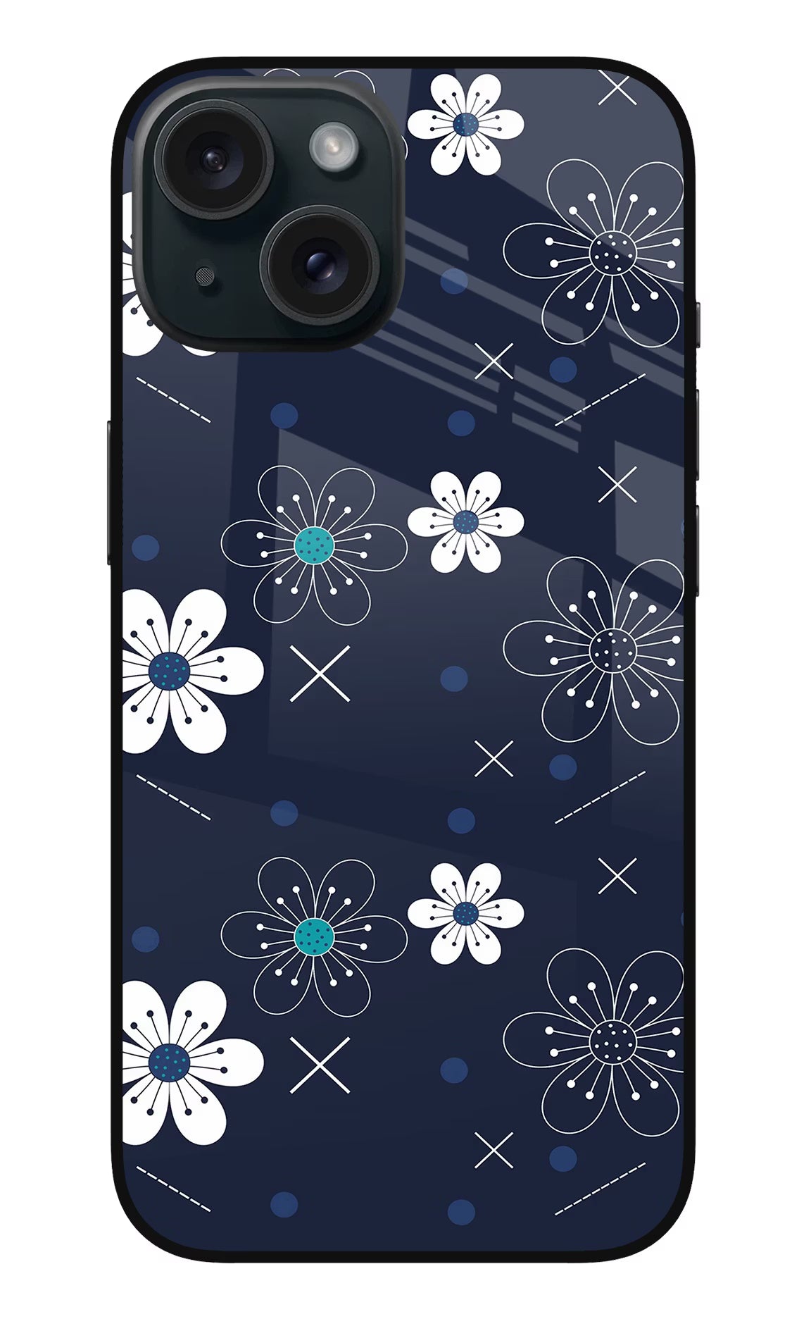 Flowers iPhone 15 Plus Glass Case Back Cover by Casekaro