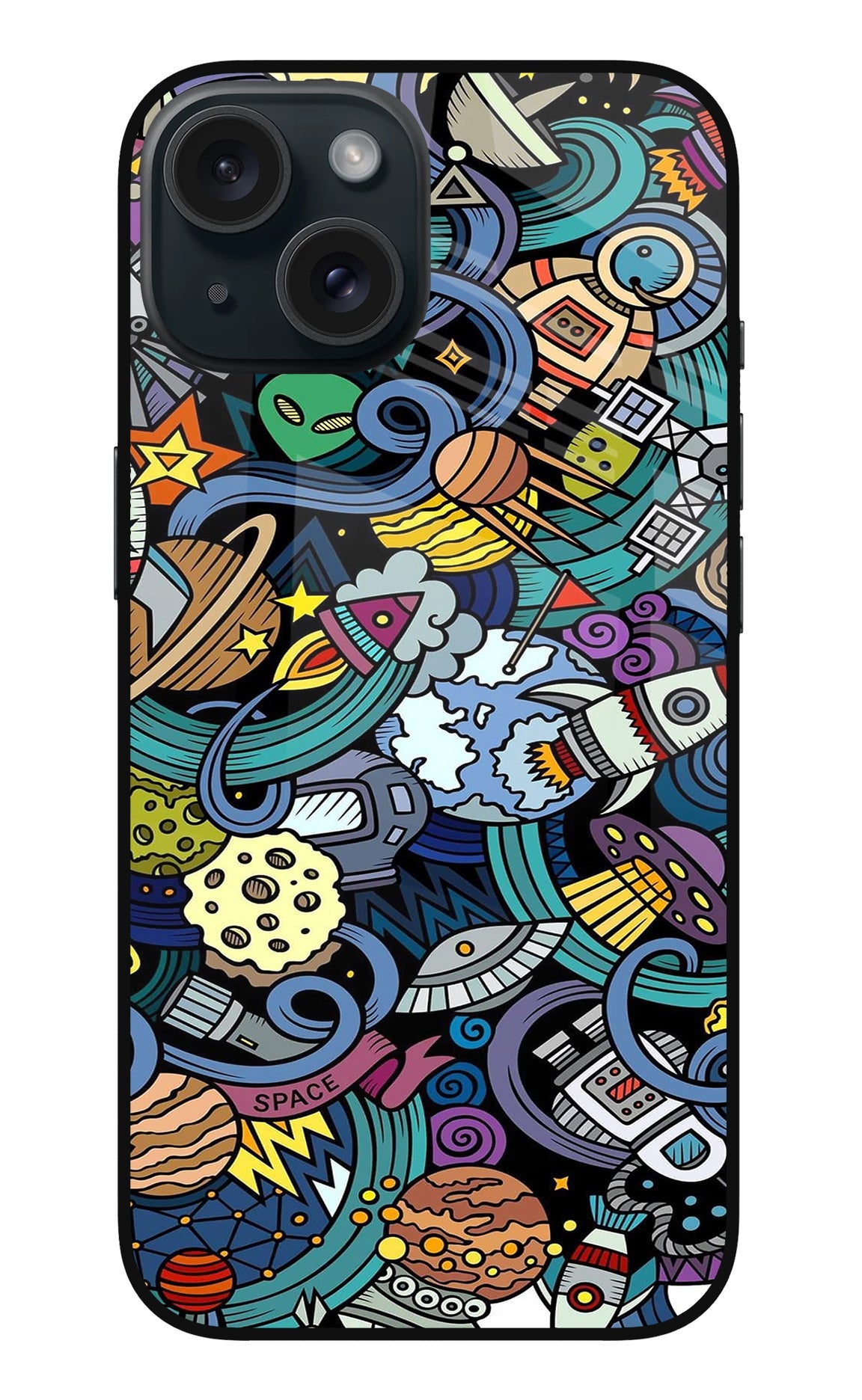 Space Abstract iPhone 15 Plus Glass Case