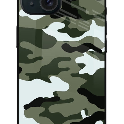 Camouflage iPhone 15 Plus Glass Case