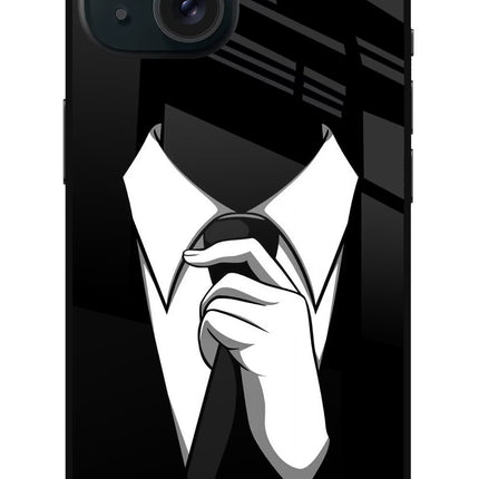 Black Tie iPhone 15 Plus Glass Case