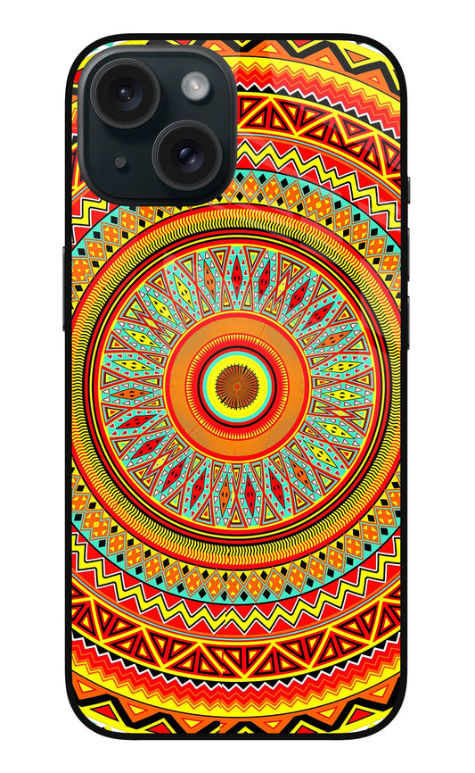 Mandala Pattern iPhone 15 Plus Glass Case