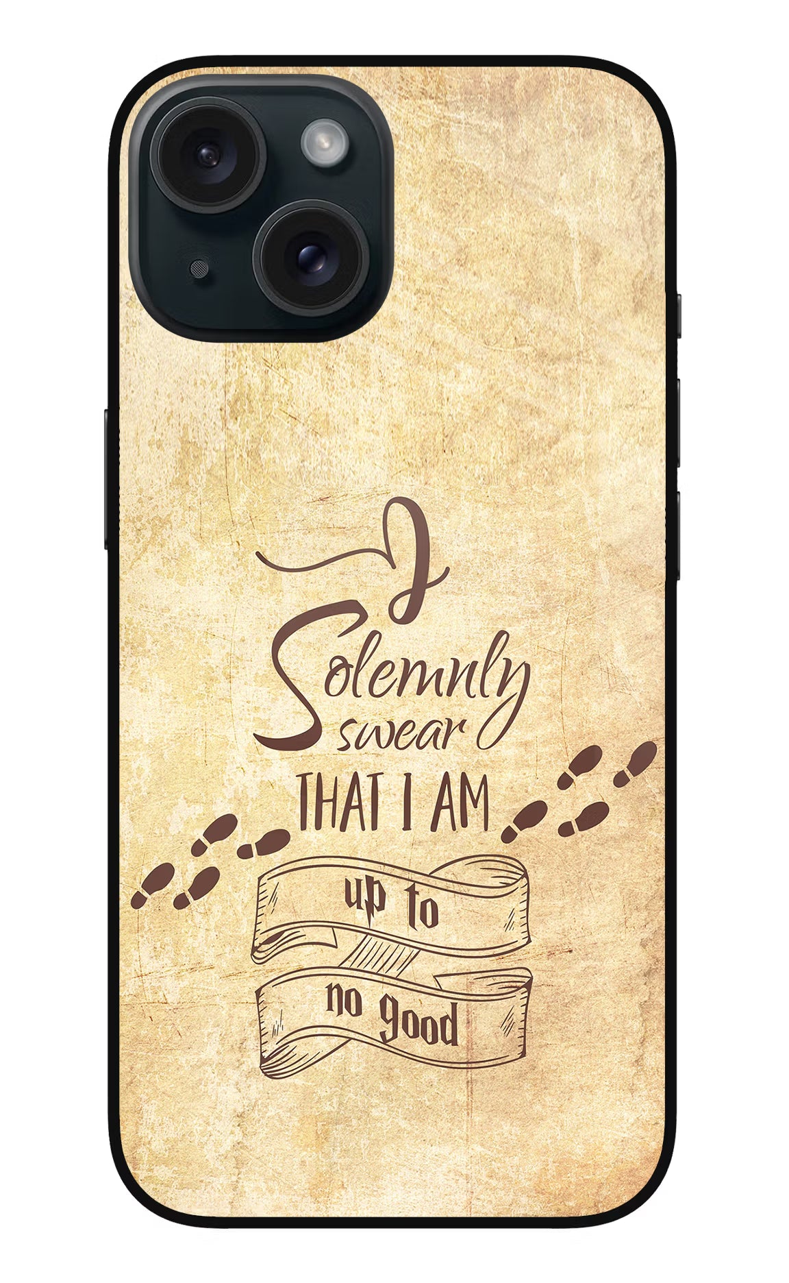 I Solemnly swear that i up to no good iPhone 15 Plus Glass Case Back Cover by Casekaro
