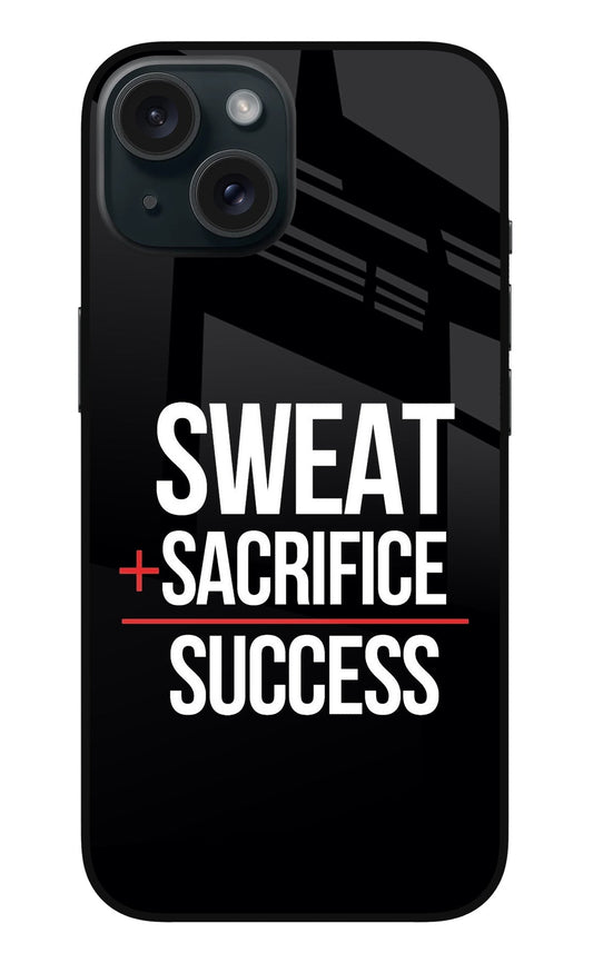 Sweat Sacrifice Success iPhone 15 Plus Glass Case