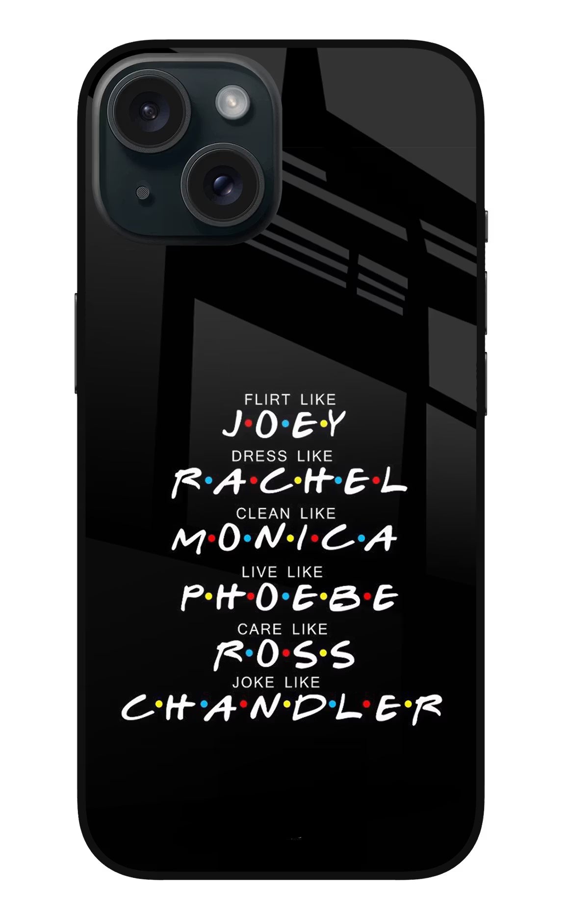 FRIENDS Character iPhone 15 Plus Glass Case