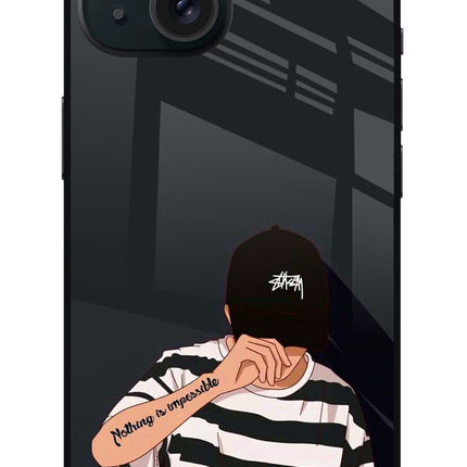 Aesthetic Boy iPhone 15 Plus Glass Case