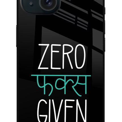 Zero Fucks Given iPhone 15 Plus Glass Case