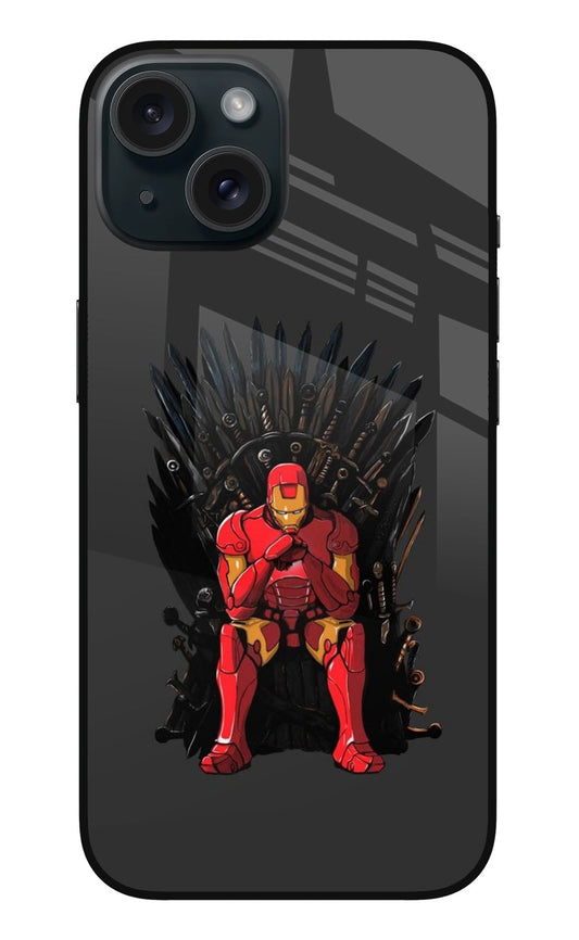 Ironman Throne iPhone 15 Plus Glass Case