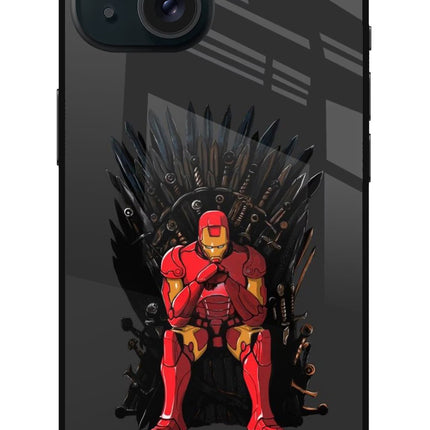 Ironman Throne iPhone 15 Plus Glass Case