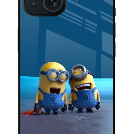 Minion Laughing iPhone 15 Plus Glass Case