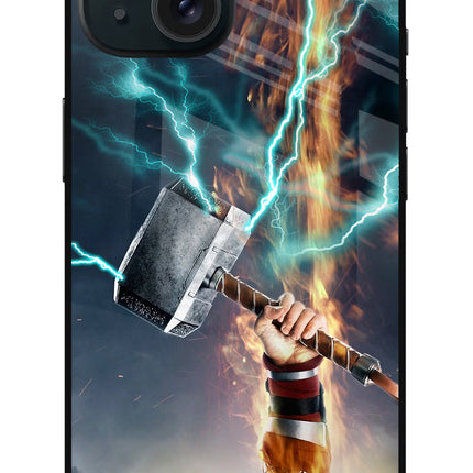 Thor Hammer Mjolnir iPhone 15 Plus Glass Case