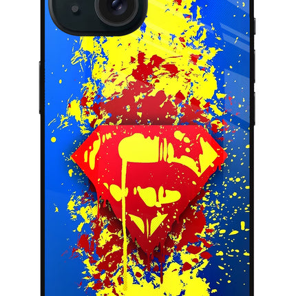 Superman logo iPhone 15 Plus Glass Case