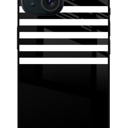 Black and White Print iPhone 15 Plus Glass Case