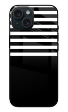 Black and White Print iPhone 15 Plus Glass Case