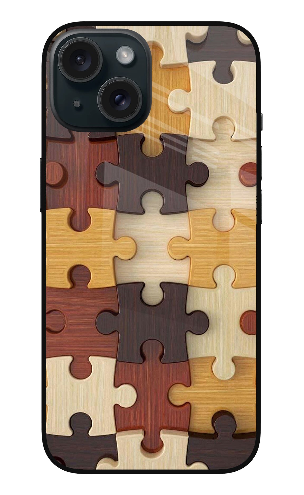 Wooden Puzzle iPhone 15 Plus Back Cover