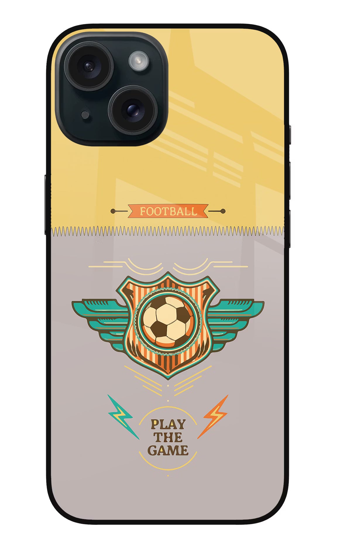 Football iPhone 15 Plus Glass Case Back Cover by Casekaro