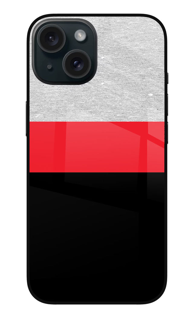 Tri Color Pattern iPhone 15 Plus Glass Case