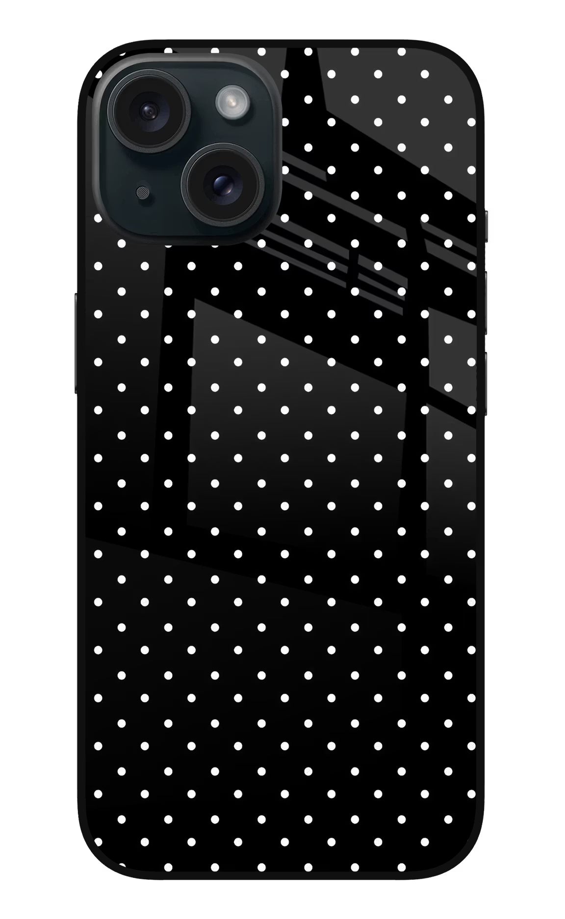White Dots iPhone 15 Plus Glass Case