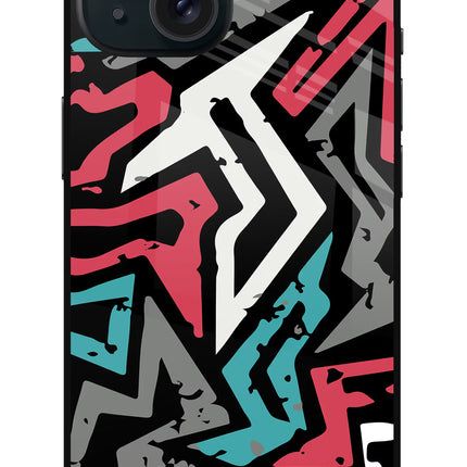 Geometric Graffiti iPhone 15 Plus Glass Case