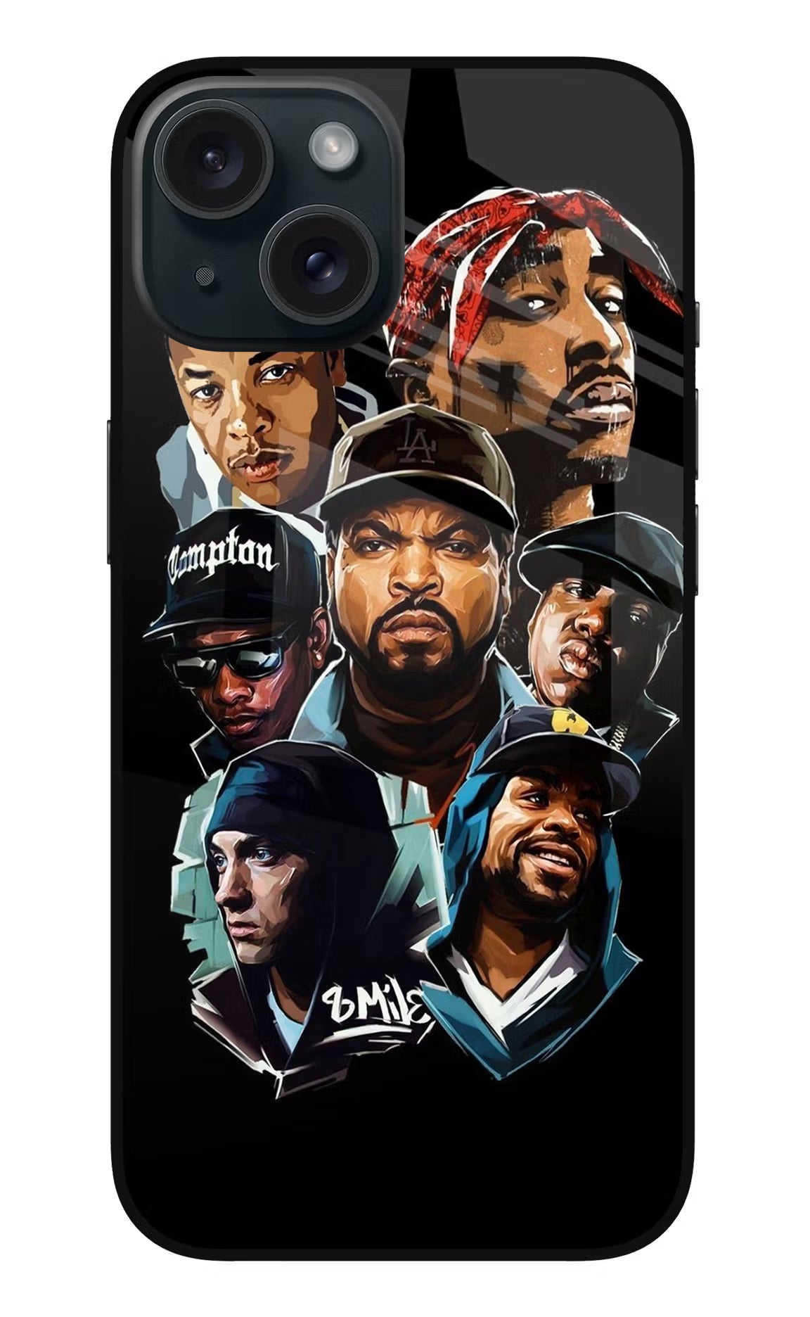 Rappers iPhone 15 Plus Glass Case Back Cover by Casekaro