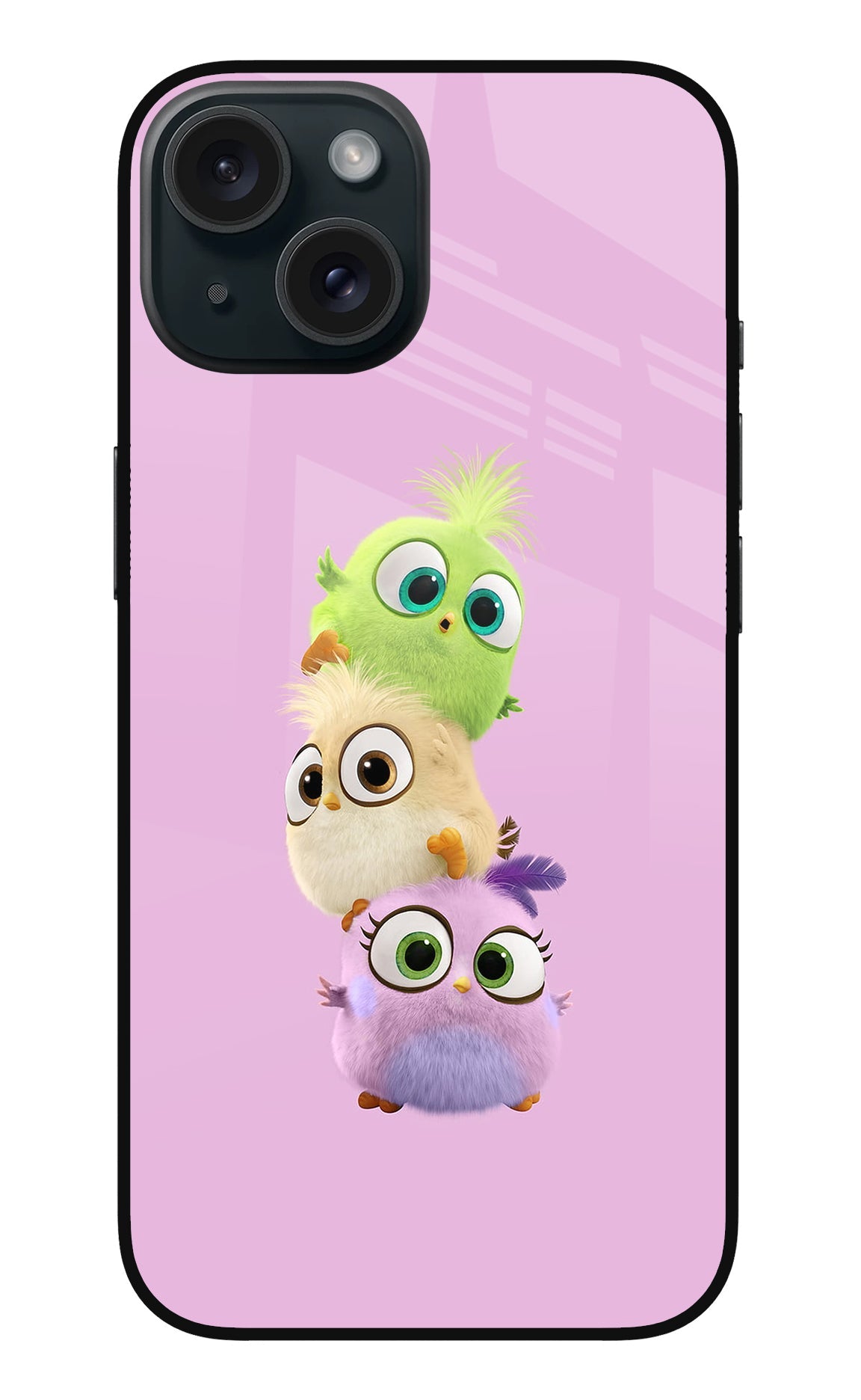 Cute Little Birds iPhone 15 Plus Glass Case