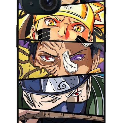 Naruto Character iPhone 15 Plus Glass Case Back Cover by Casekaro