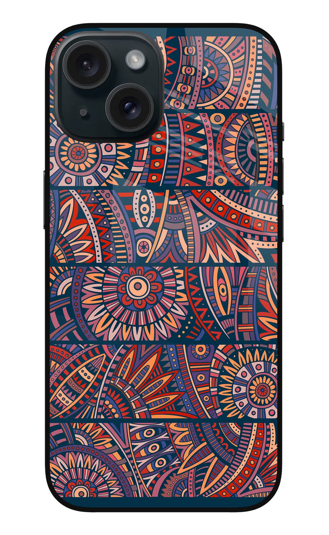 African Culture Design iPhone 15 Plus Glass Case Back Cover by Casekaro