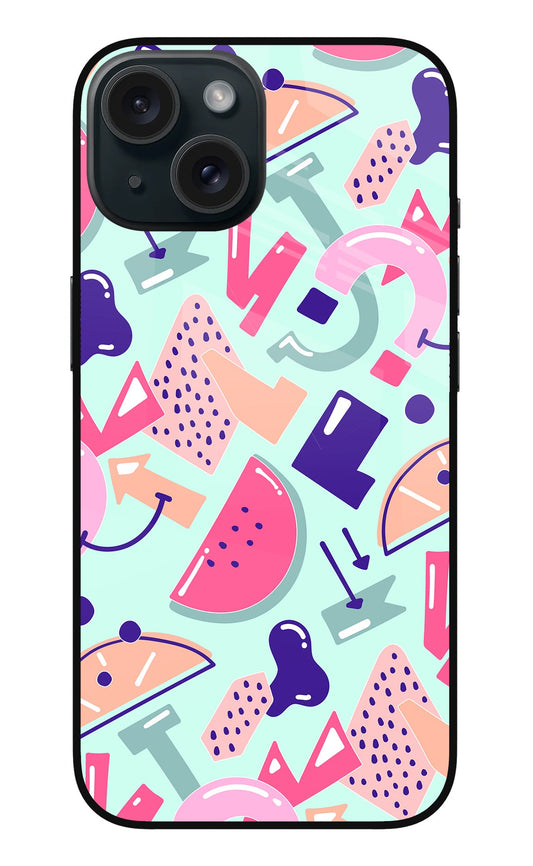 Doodle Pattern iPhone 15 Plus Glass Case