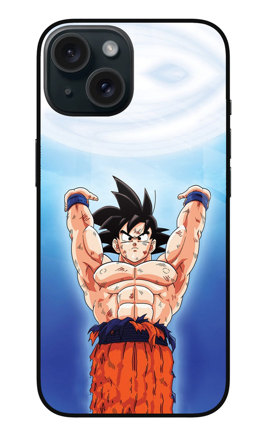 Goku Power iPhone 15 Plus Glass Case