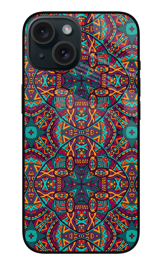 Colour Mandala iPhone 15 Plus Glass Case