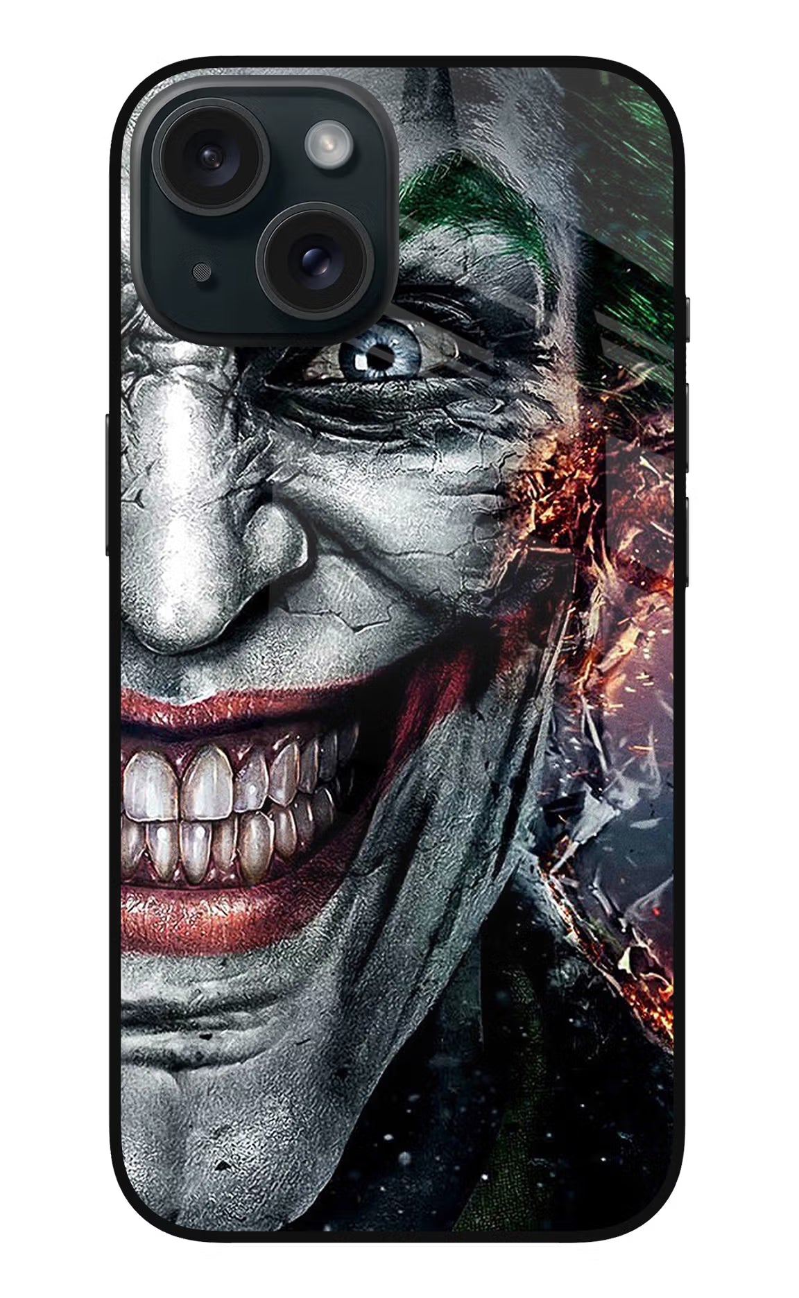 Joker Cam iPhone 15 Plus Glass Case Back Cover by Casekaro