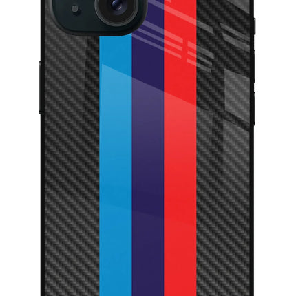 BMW Stripes Pattern iPhone 15 Plus Glass Case